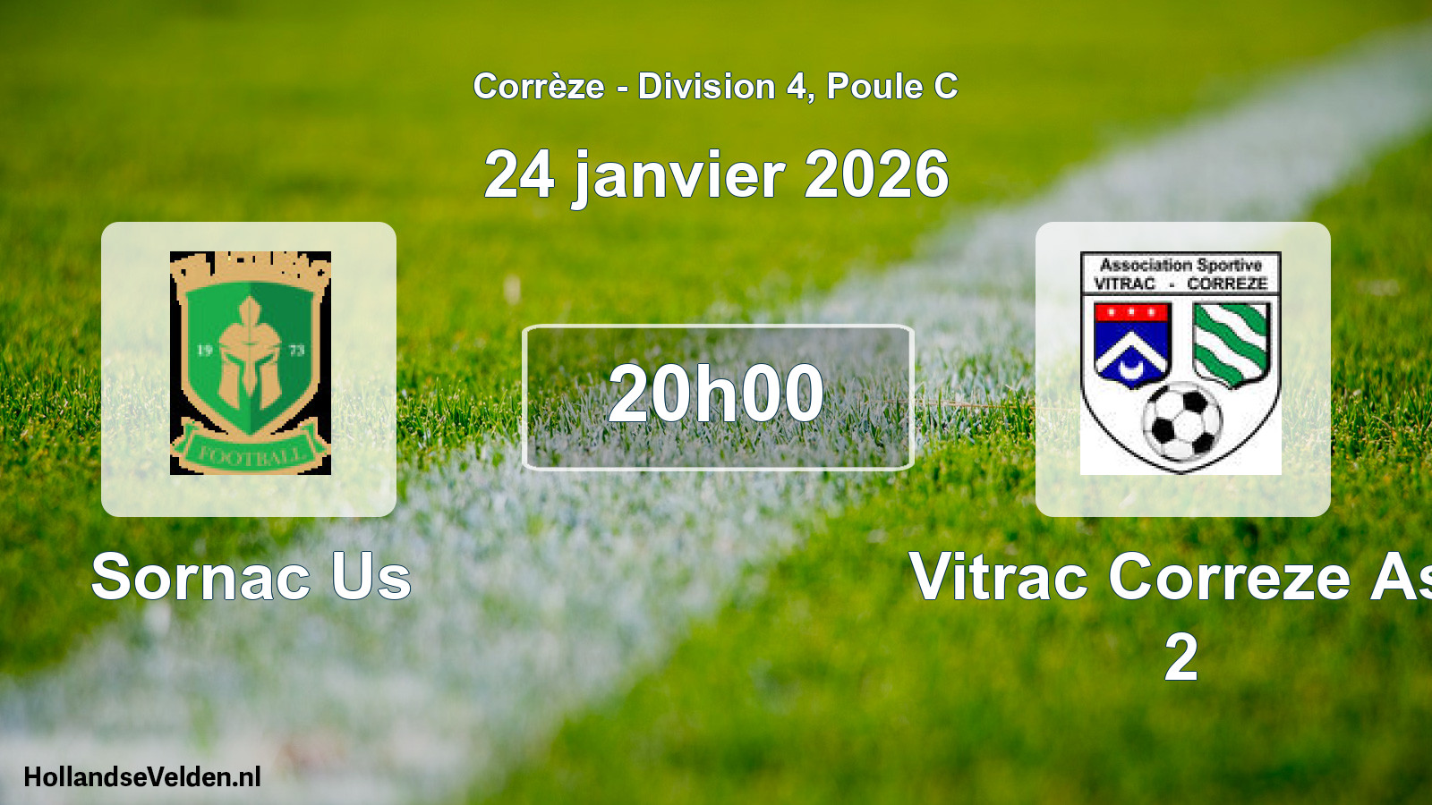 Scheduled Match: Sornac Us - Vitrac Correze As 2 (24 January 2026)