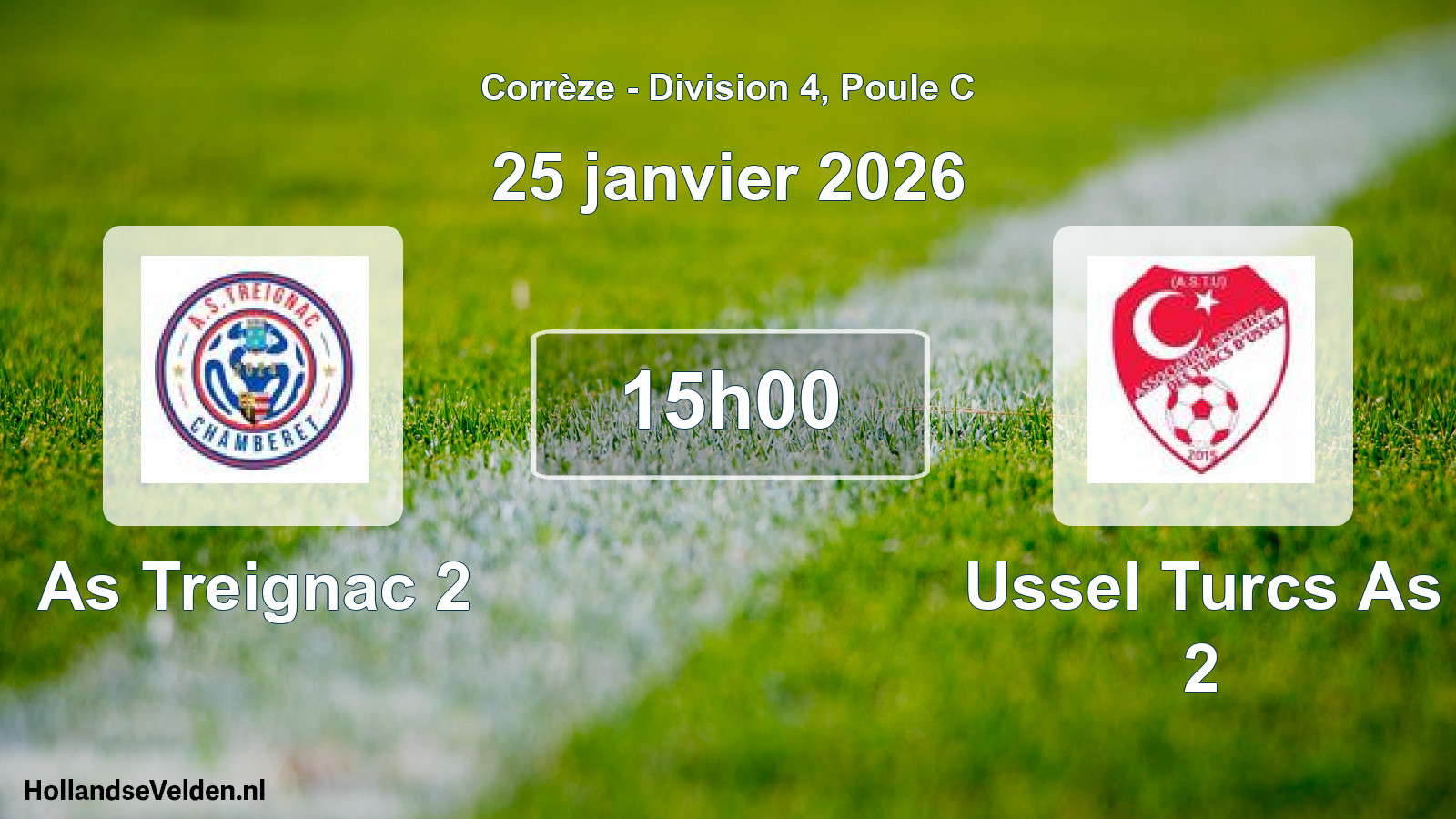 Geplande wedstrijd: As Treignac 2 - Ussel Turcs As 2 (25 janvier 2026)
