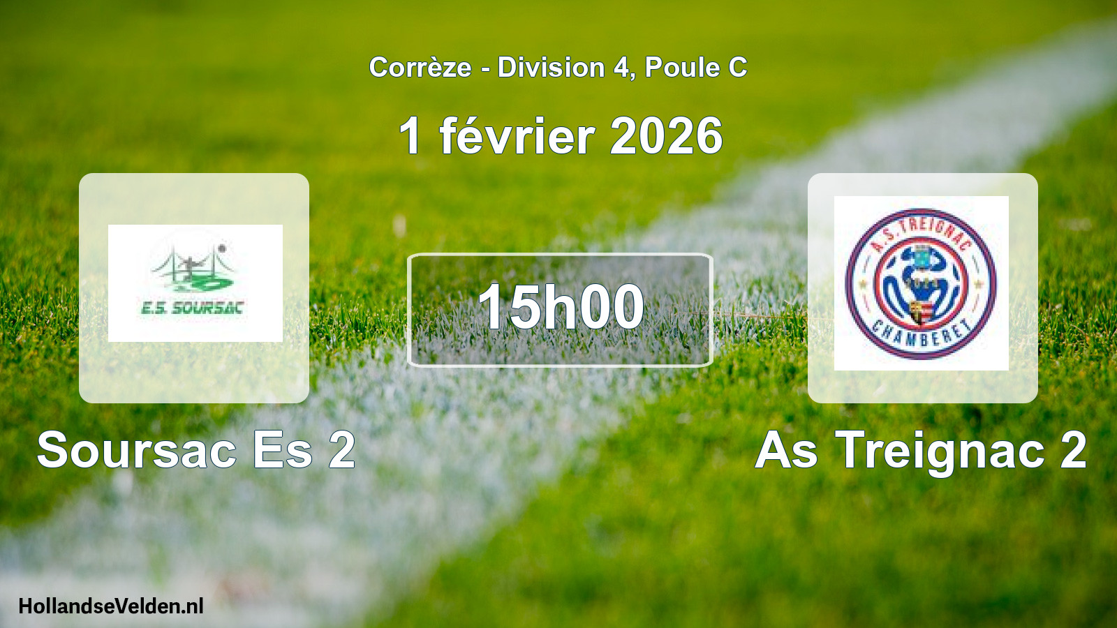Geplande wedstrijd: Soursac Es 2 - As Treignac 2 (1 février 2026)