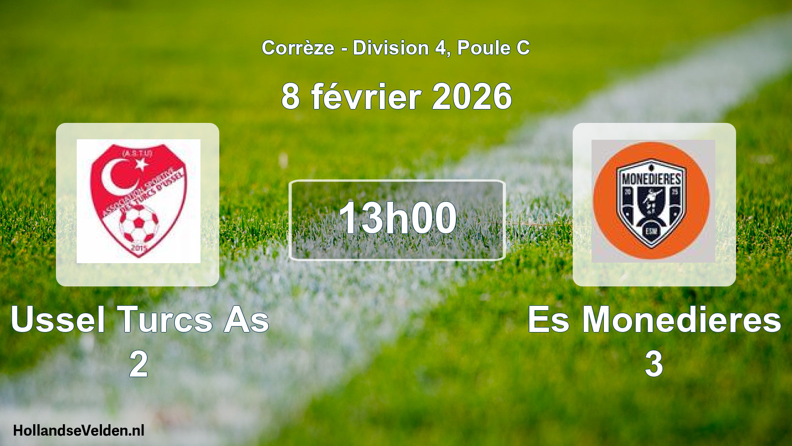 Scheduled Match: Ussel Turcs As 2 - Es Monedieres 3 (8 February 2026)