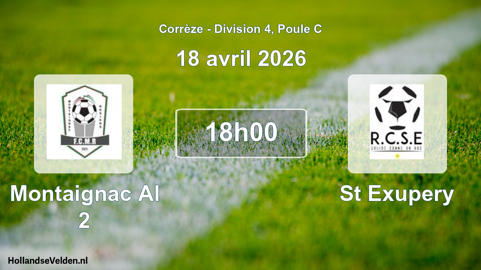 Geplande wedstrijd: Montaignac Al 2 - St Exupery (18 avril 2026)