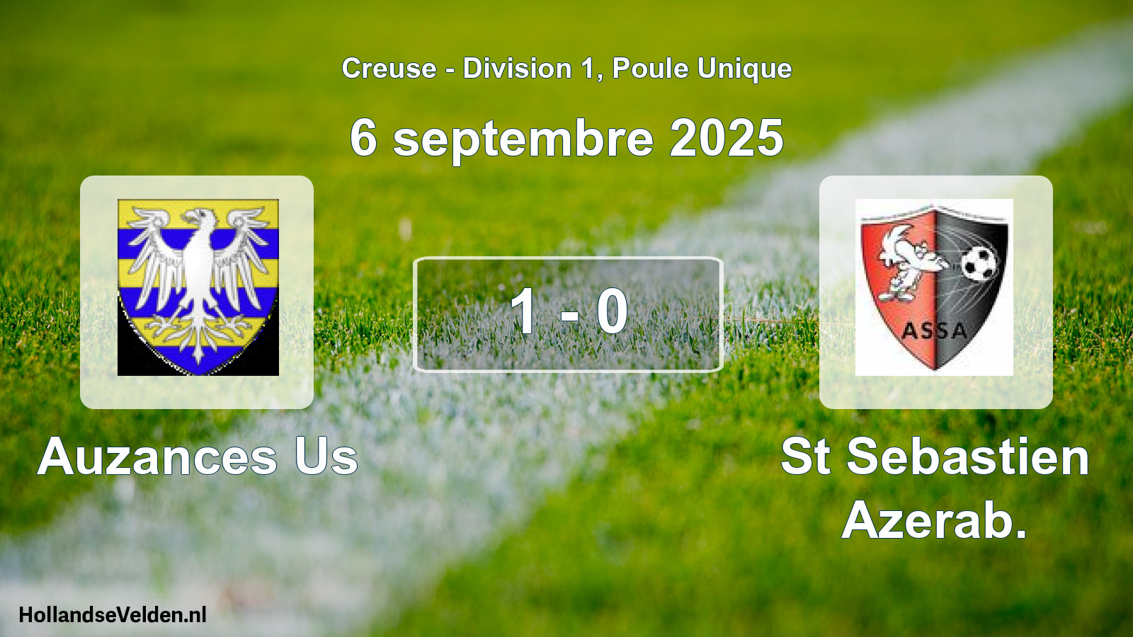 Total number of matches played: Auzances Us - St Sebastien Azerab. 1 - 0 (6 September 2025)