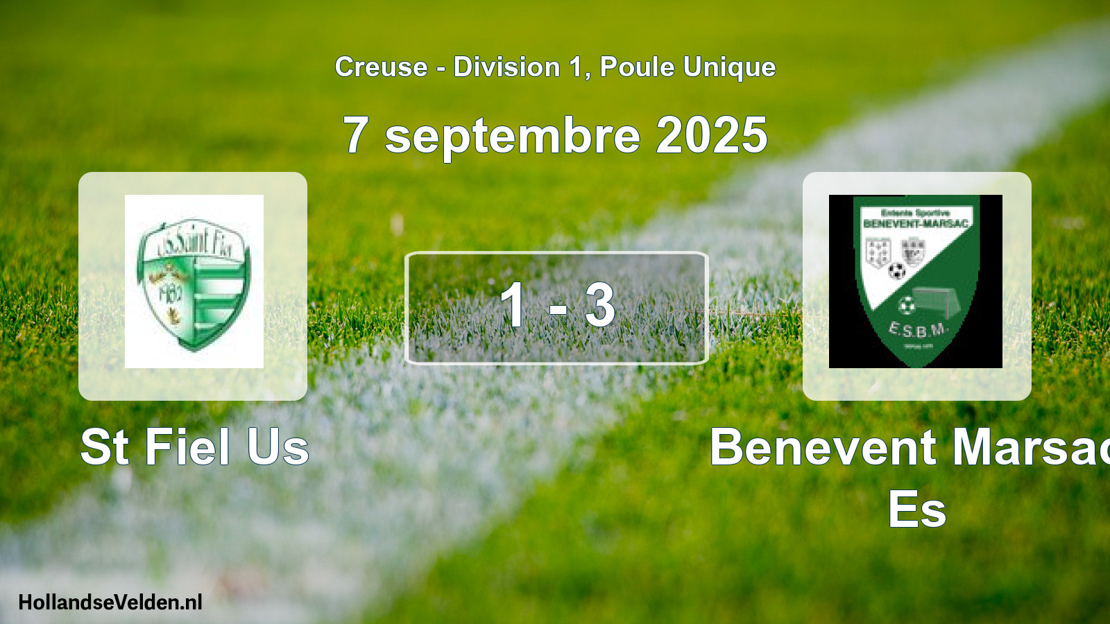 Total number of matches played: St Fiel Us - Benevent Marsac Es 1 - 3 (7 September 2025)