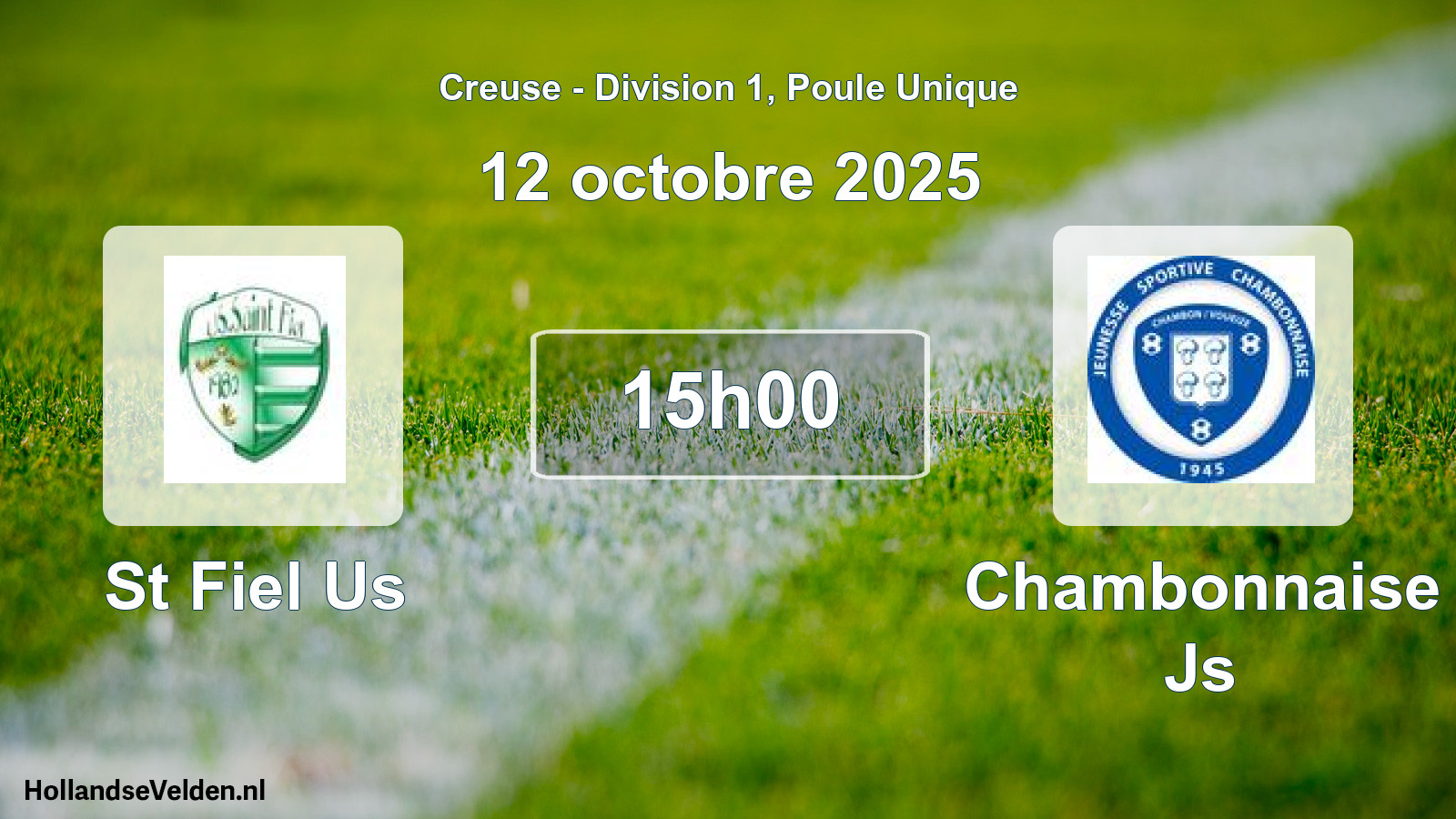 Geplande wedstrijd: St Fiel Us - Chambonnaise Js (12 octobre 2025)