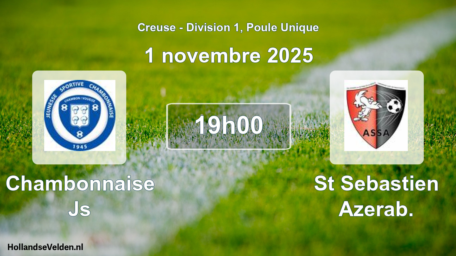 Geplande wedstrijd: Chambonnaise Js - St Sebastien Azerab. (1 novembre 2025)