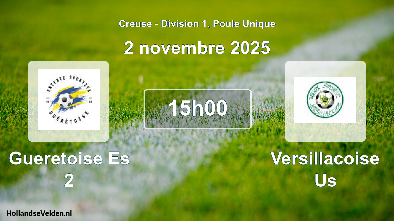 Geplande wedstrijd: Gueretoise Es 2 - Versillacoise Us (2 november 2025)