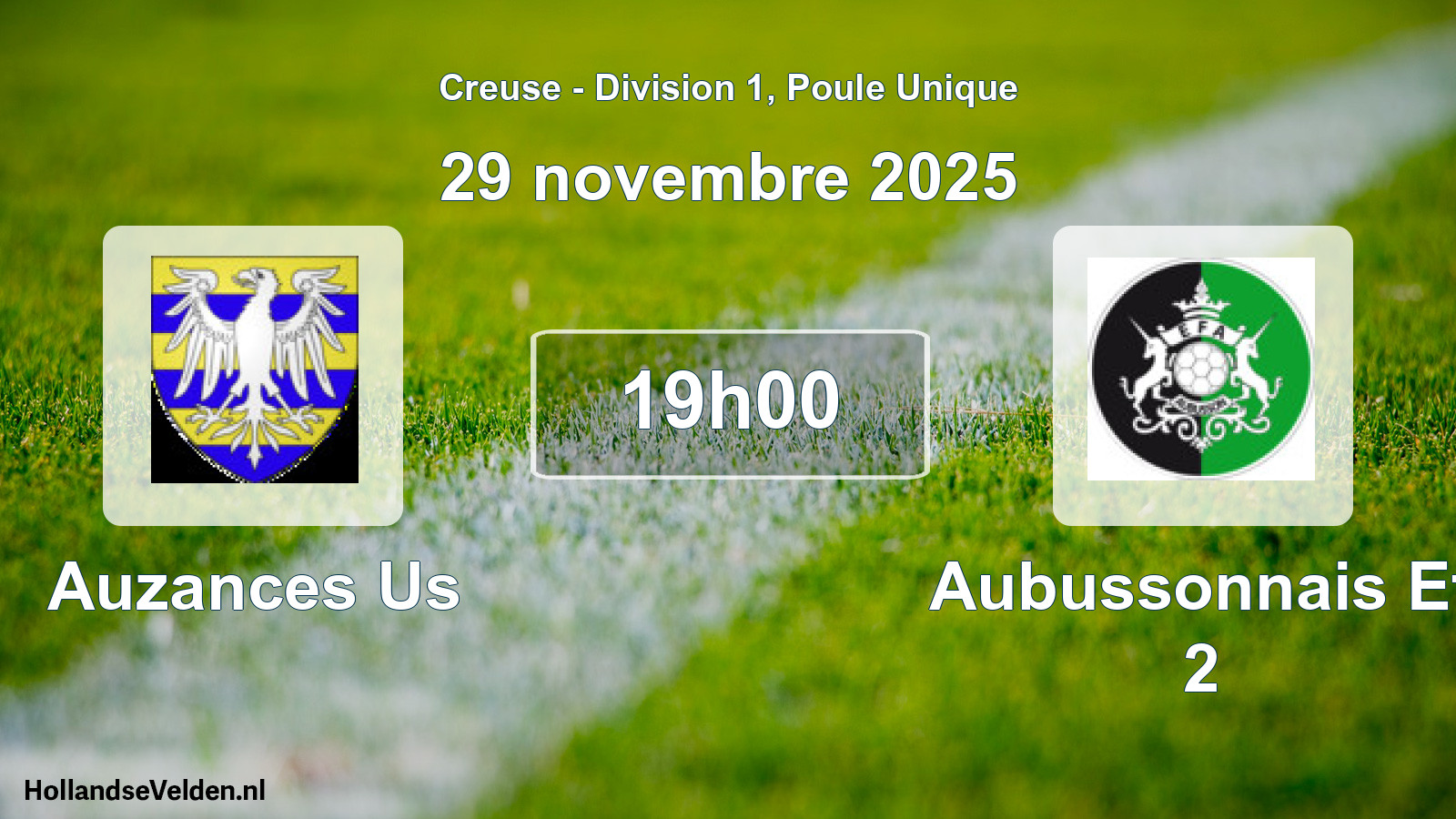 Geplande wedstrijd: Auzances Us - Aubussonnais Ef 2 (29 november 2025)