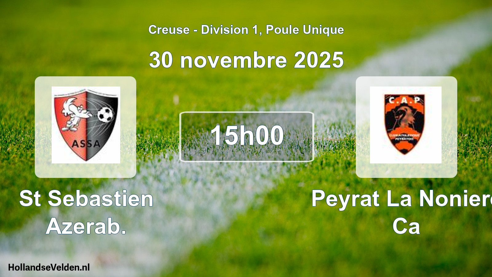 Scheduled Match: St Sebastien Azerab. - Peyrat La Noniere Ca (30 November 2025)