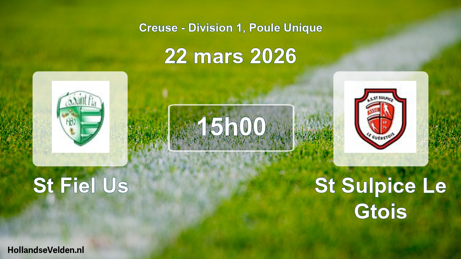 Geplande wedstrijd: St Fiel Us - St Sulpice Le Gtois (22 maart 2026)
