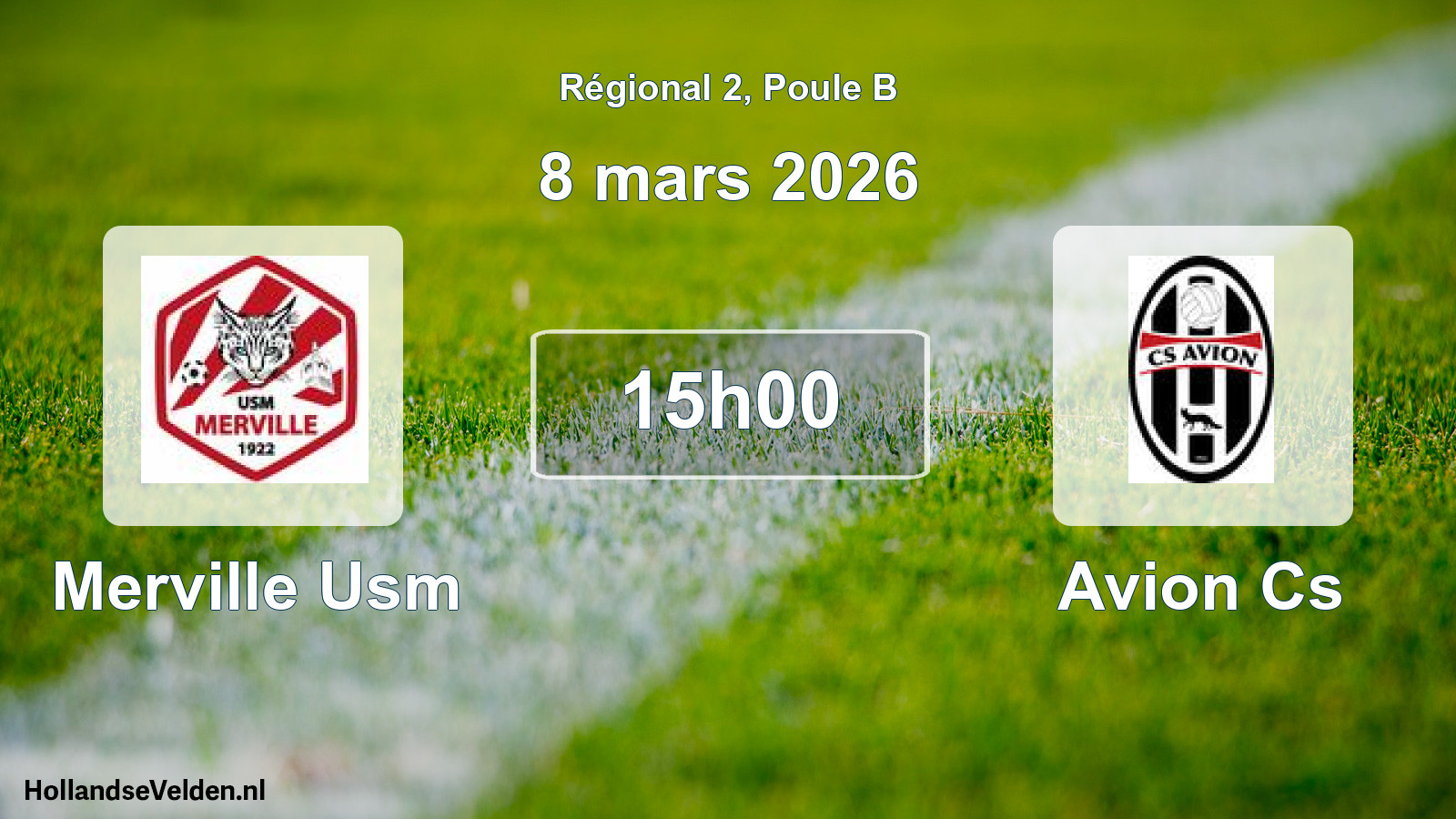 Geplande wedstrijd: Merville Usm - Avion Cs (8 mars 2026)