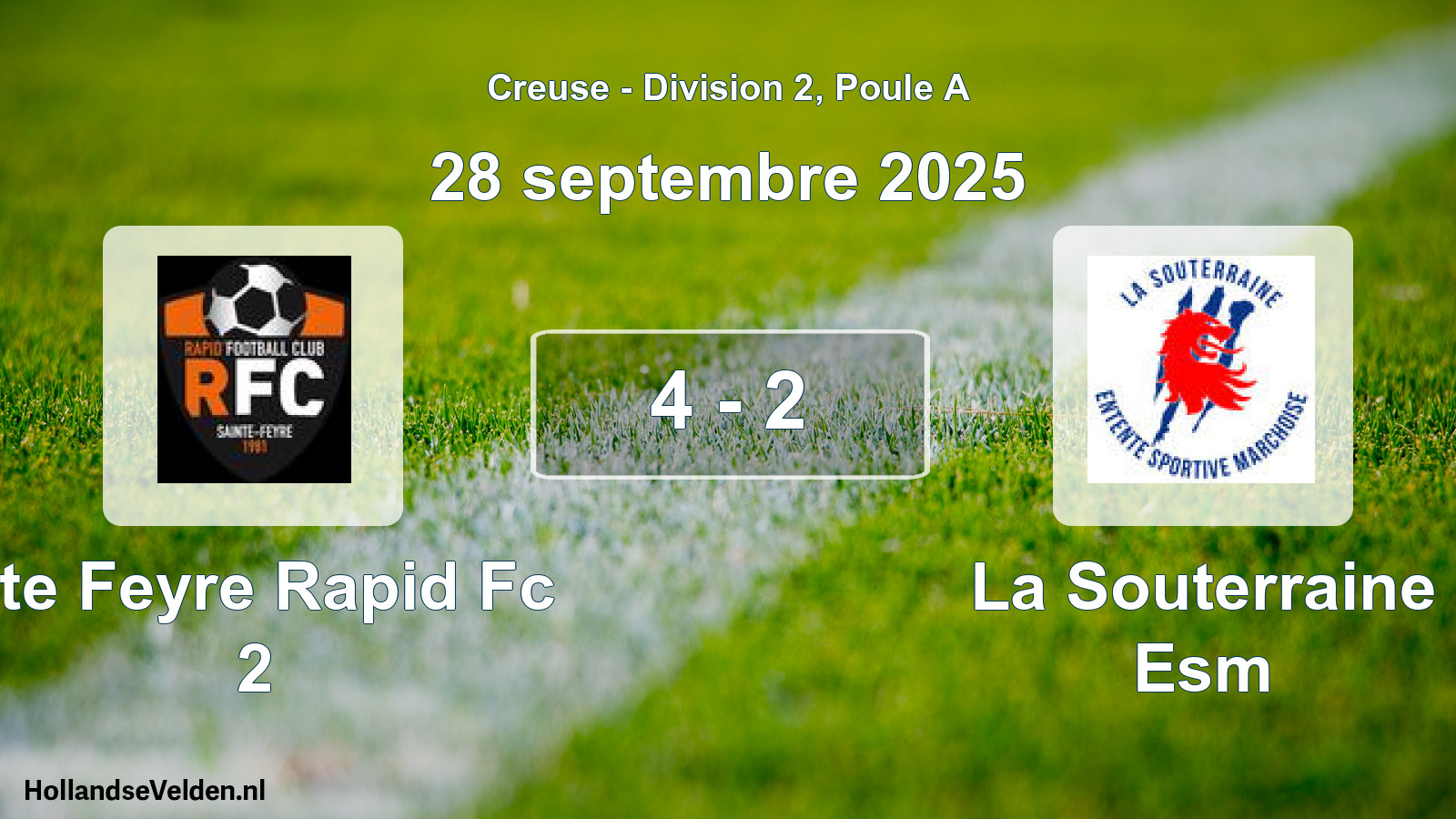 Total number of matches played: Ste Feyre Rapid Fc 2 - La Souterraine Esm 4 - 2 (28 September 2025)