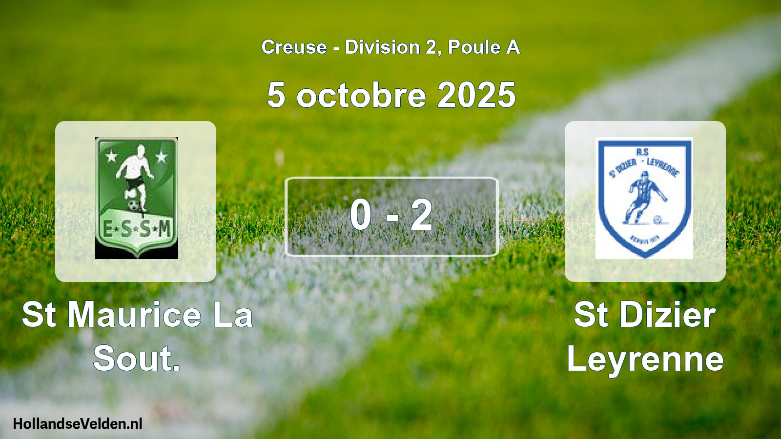 Gespeelde wedstrijd: St Maurice La Sout. - St Dizier Leyrenne 0 - 2 (5 octobre 2025)