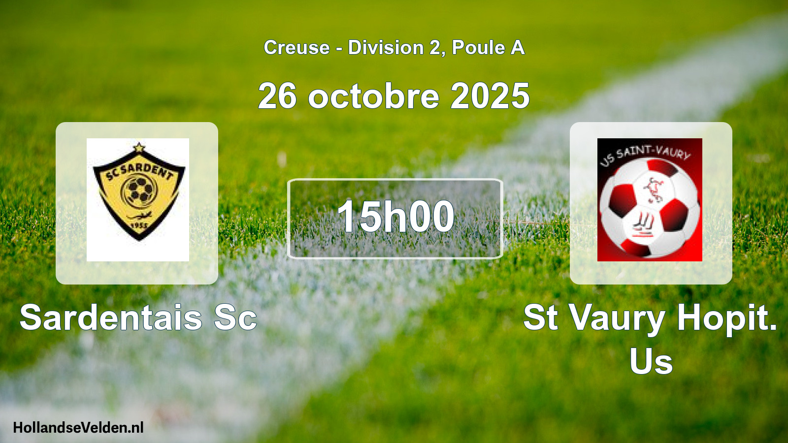 Geplande wedstrijd: Sardentais Sc - St Vaury Hopit. Us (26 octobre 2025)