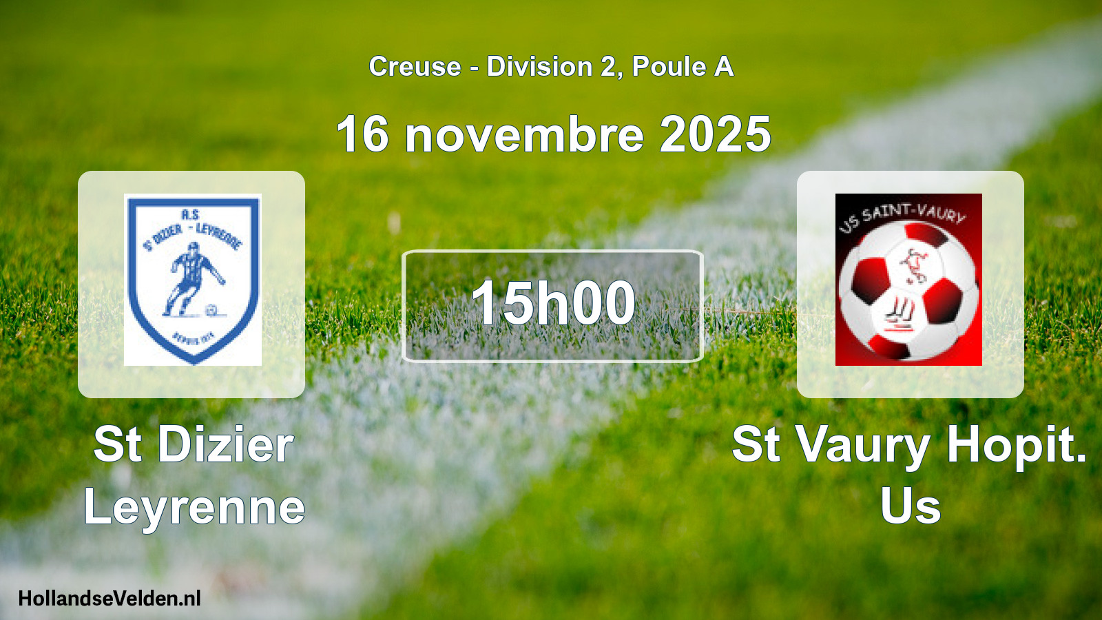 Scheduled Match: St Dizier Leyrenne - St Vaury Hopit. Us (16 November 2025)