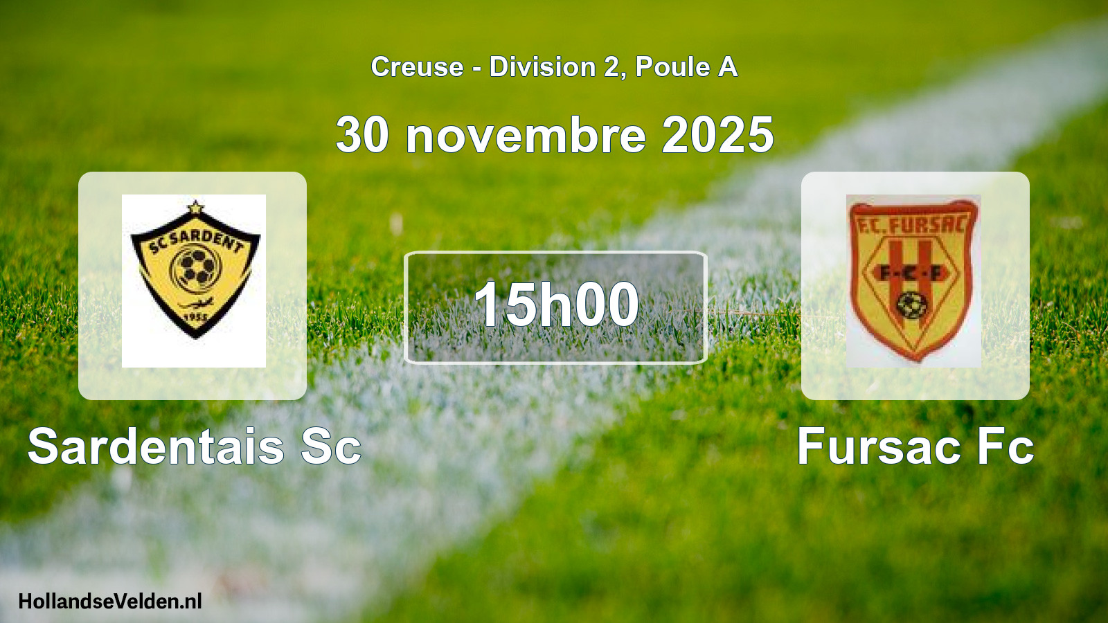 Geplande wedstrijd: Sardentais Sc - Fursac Fc (30 novembre 2025)