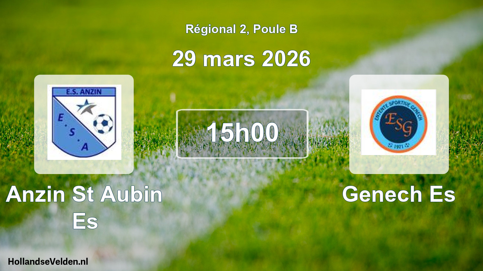 Scheduled Match: Anzin St Aubin Es - Genech Es (29 March 2026)