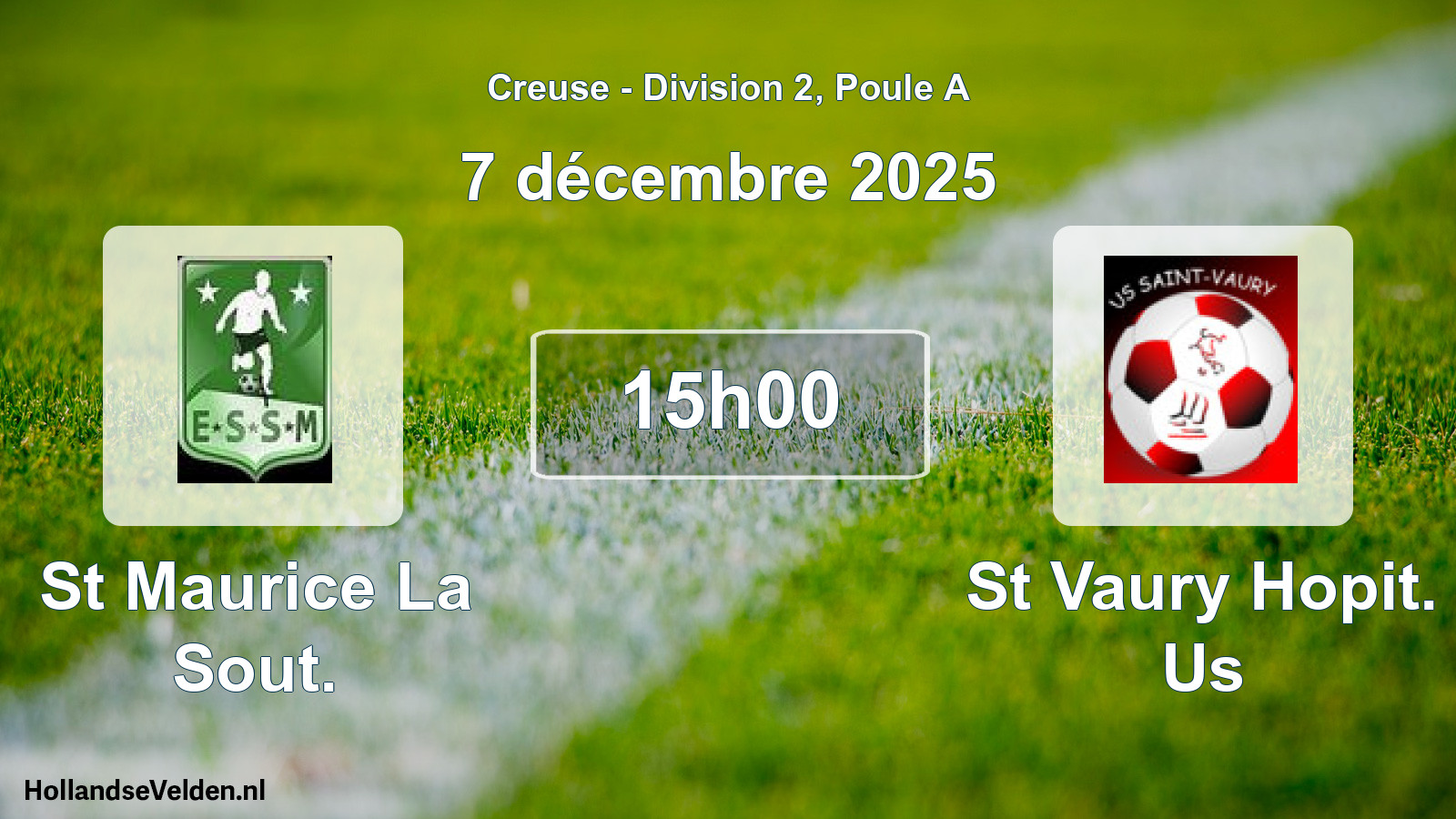 Geplande wedstrijd: St Maurice La Sout. - St Vaury Hopit. Us (7 décembre 2025)