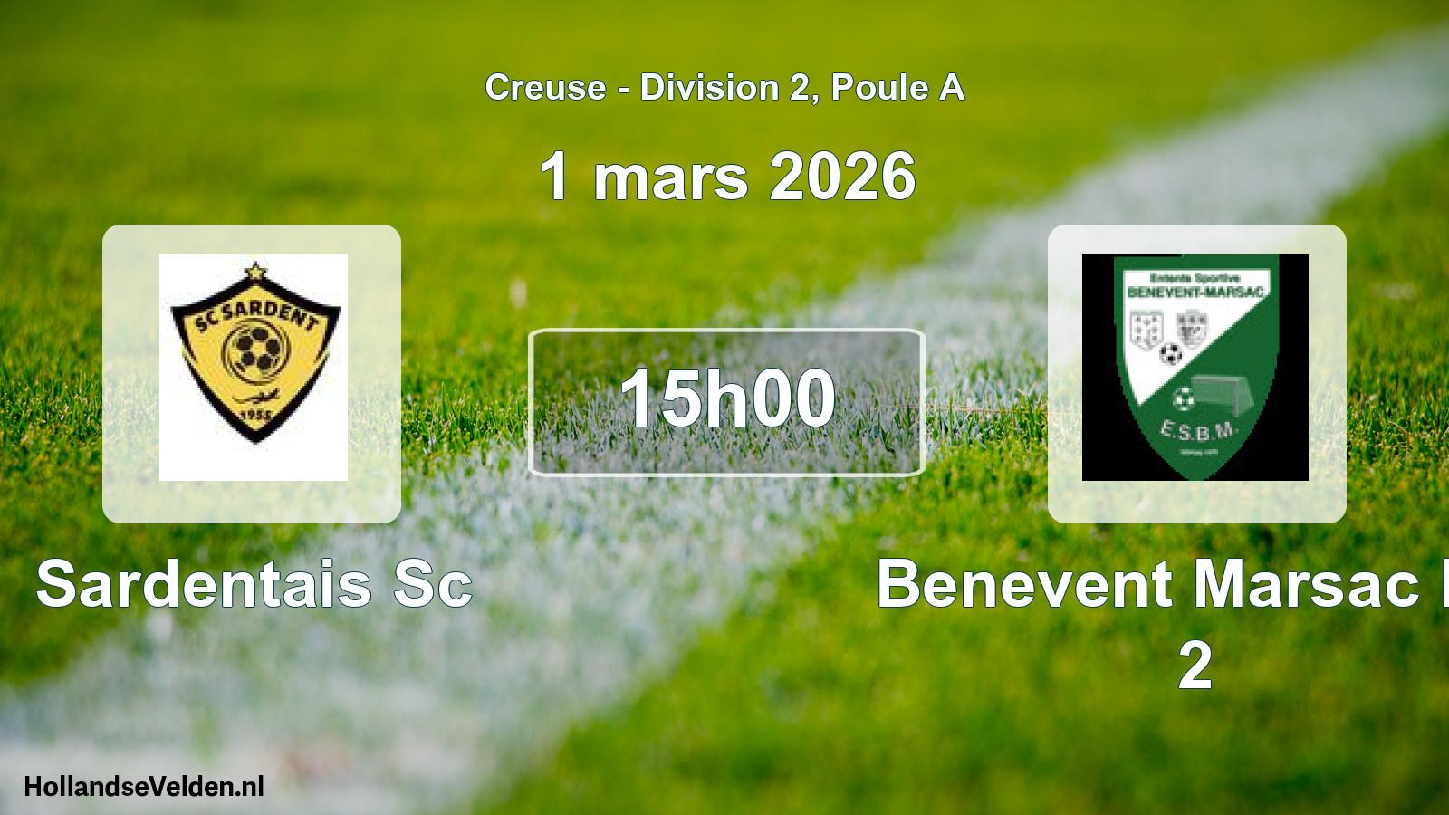 Geplande wedstrijd: Sardentais Sc - Benevent Marsac Es 2 (1 mars 2026)