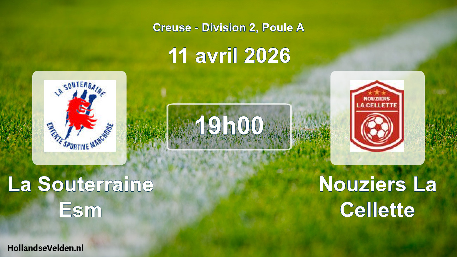 Scheduled Match: La Souterraine Esm - Nouziers La Cellette (11 April 2026)