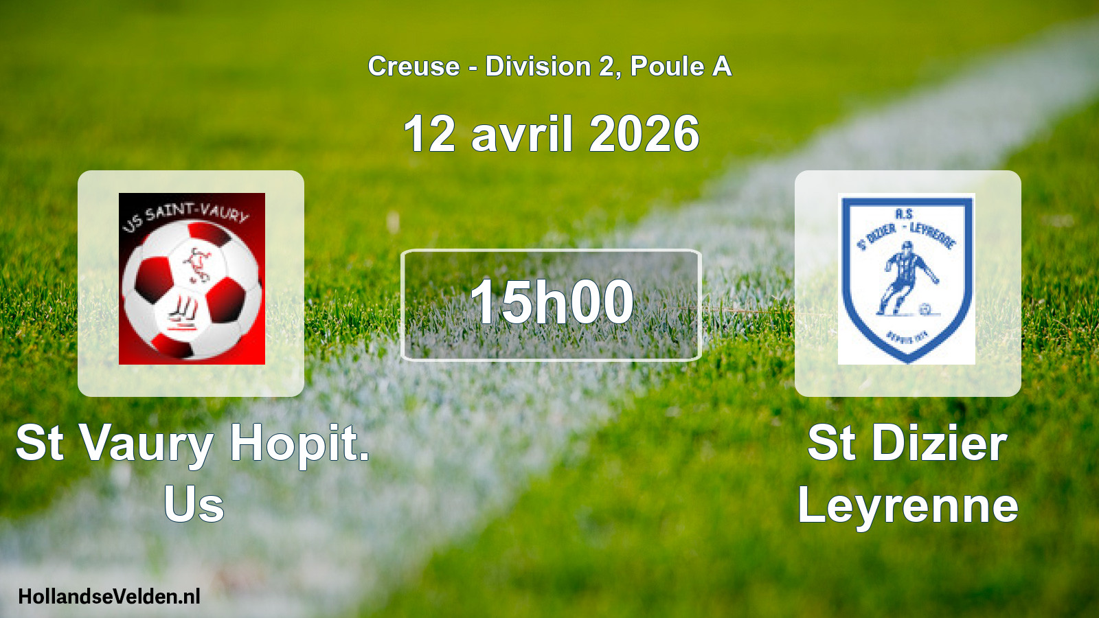 Geplande wedstrijd: St Vaury Hopit. Us - St Dizier Leyrenne (12 avril 2026)
