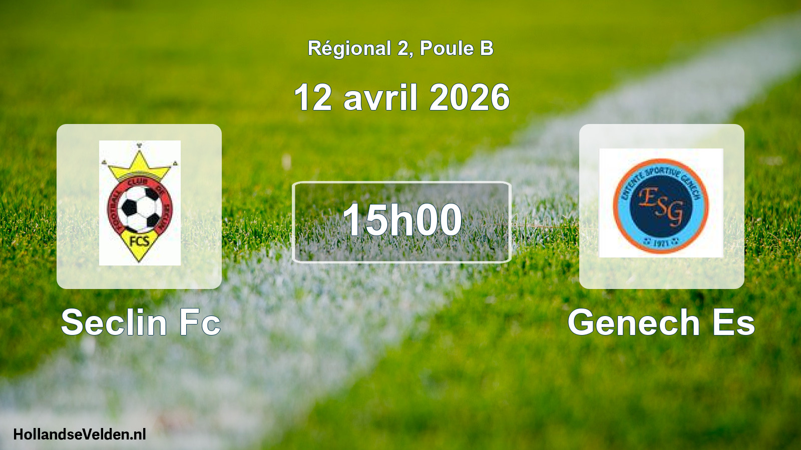 Geplande wedstrijd: Seclin Fc - Genech Es (12 avril 2026)