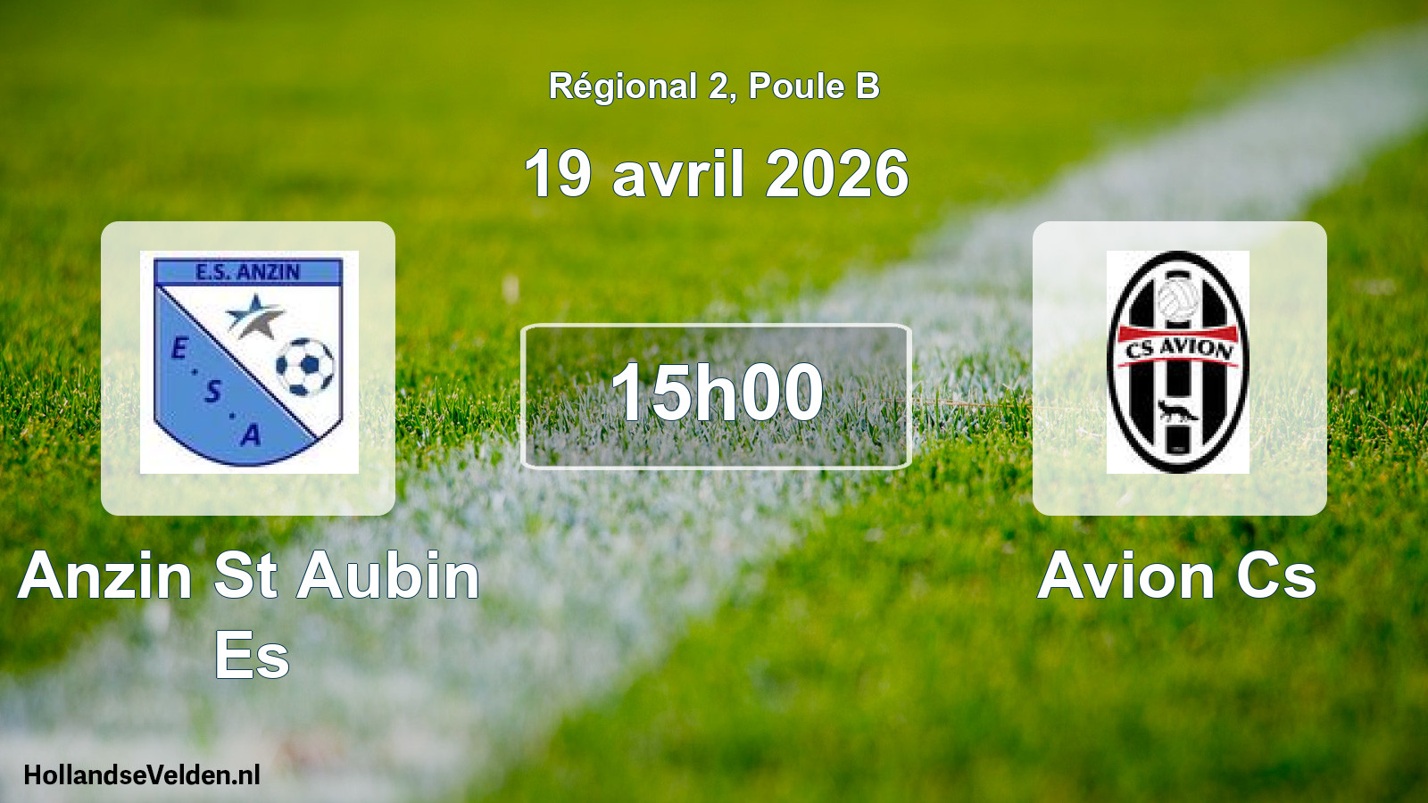 Scheduled Match: Anzin St Aubin Es - Avion Cs (19 April 2026)