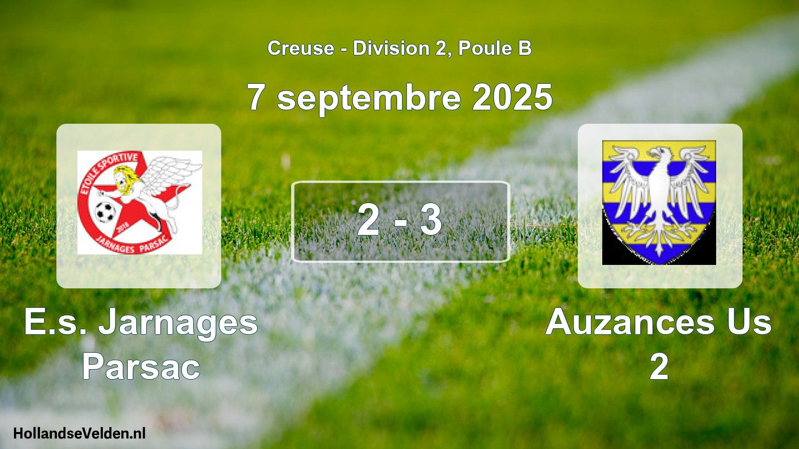 Total number of matches played: E.s. Jarnages Parsac - Auzances Us 2 2 - 3 (7 September 2025)