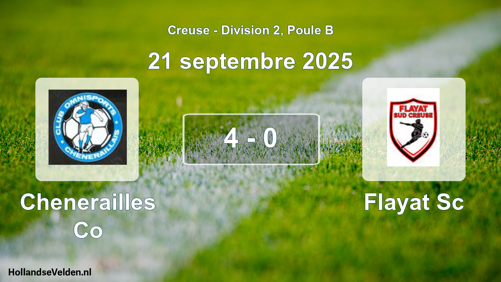 Total number of matches played: Chenerailles Co - Flayat Sc 4 - 0 (21 September 2025)