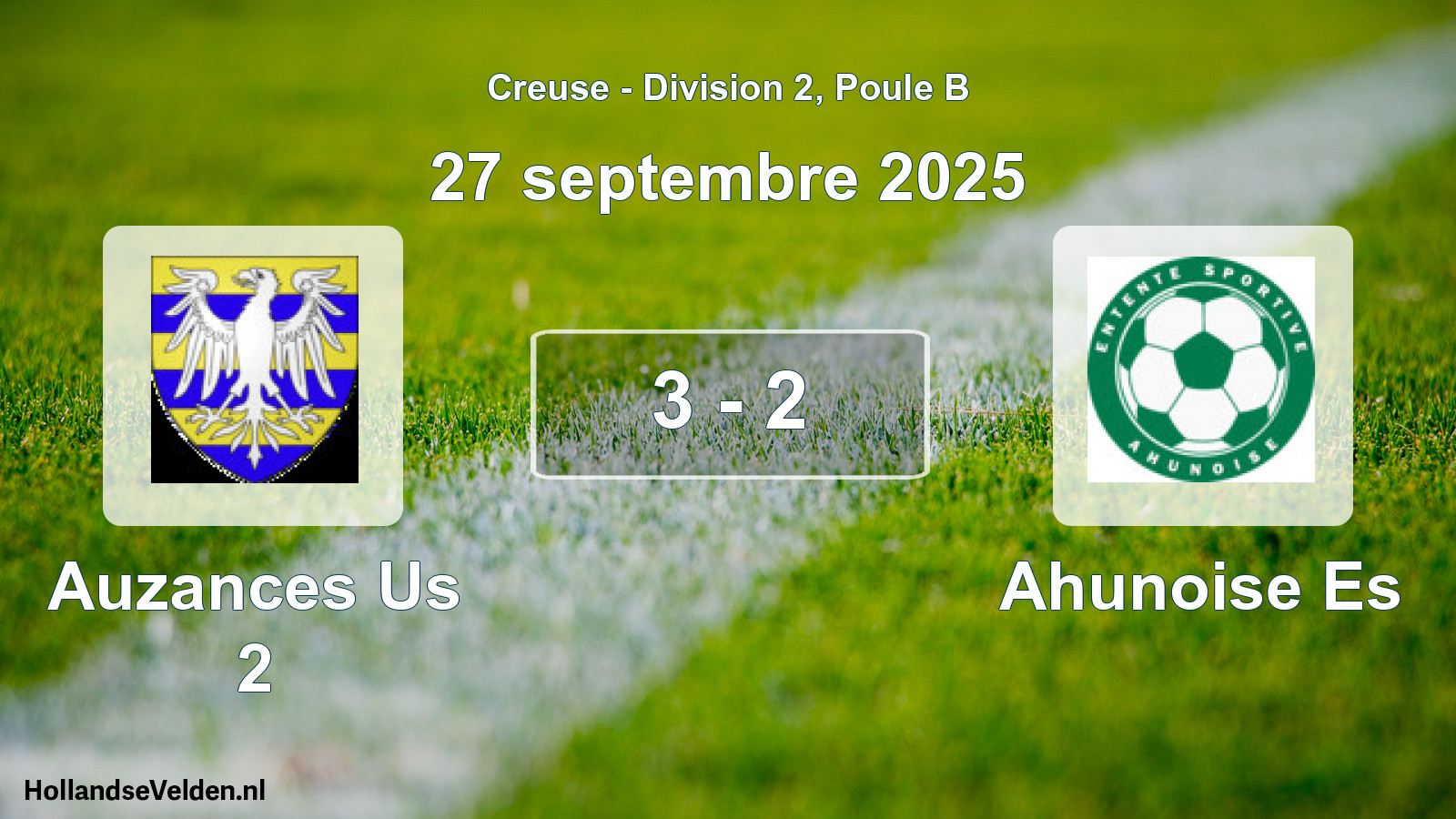Total number of matches played: Auzances Us 2 - Ahunoise Es 3 - 2 (27 September 2025)