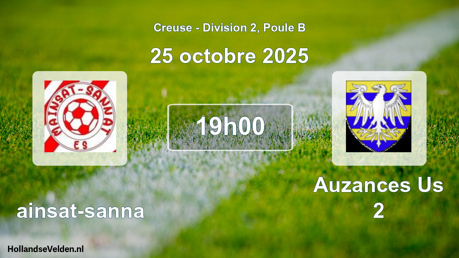 Geplande wedstrijd: Mainsat-sanna - Auzances Us 2 (25 octobre 2025)