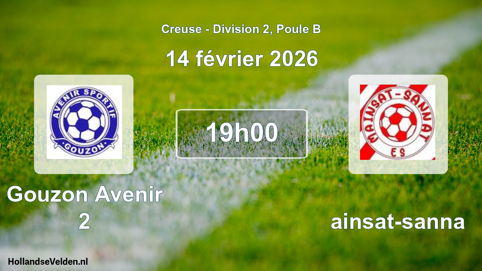 Scheduled Match: Gouzon Avenir 2 - Mainsat-sanna (14 February 2026)