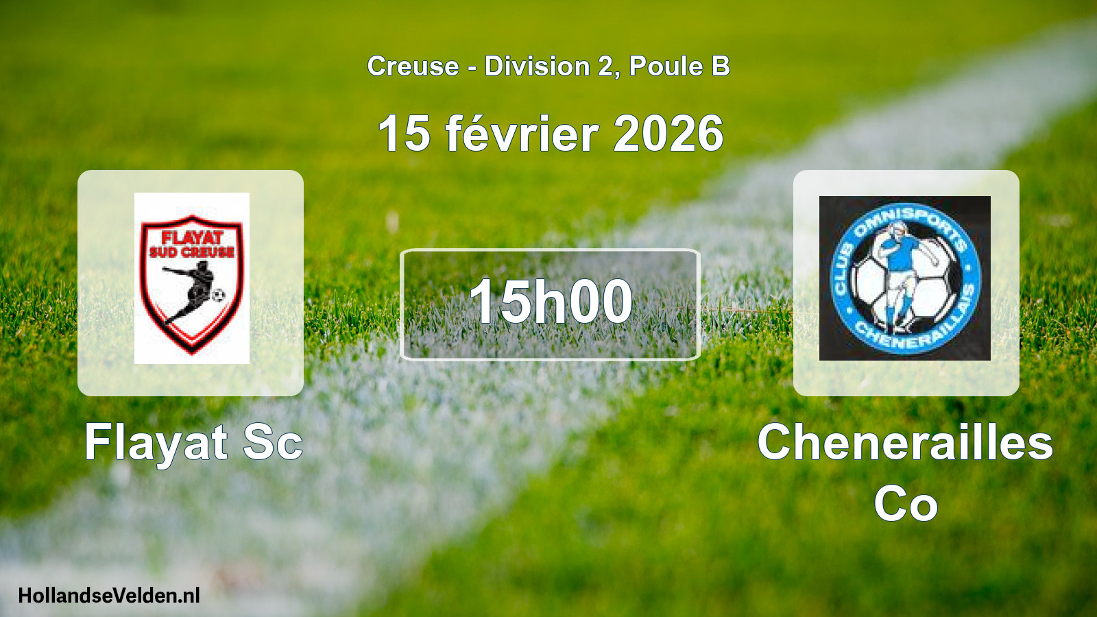 Geplande wedstrijd: Flayat Sc - Chenerailles Co (15 février 2026)
