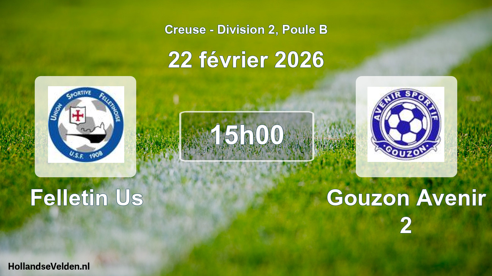 Geplande wedstrijd: Felletin Us - Gouzon Avenir 2 (22 février 2026)