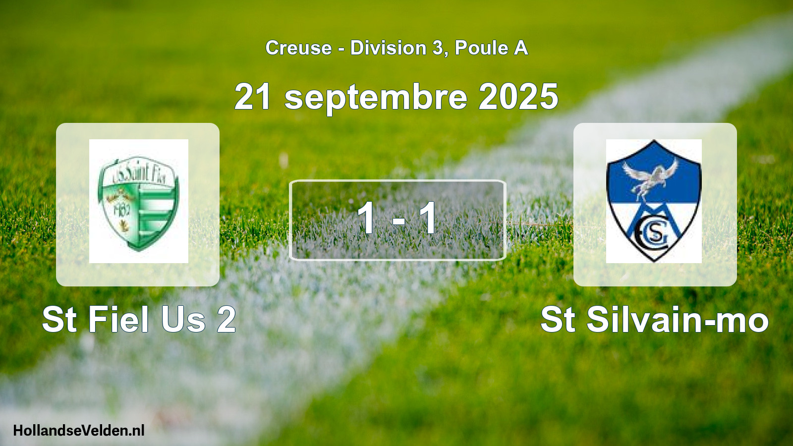 Total number of matches played: St Fiel Us 2 - St Silvain-mo 1 - 1 (21 September 2025)