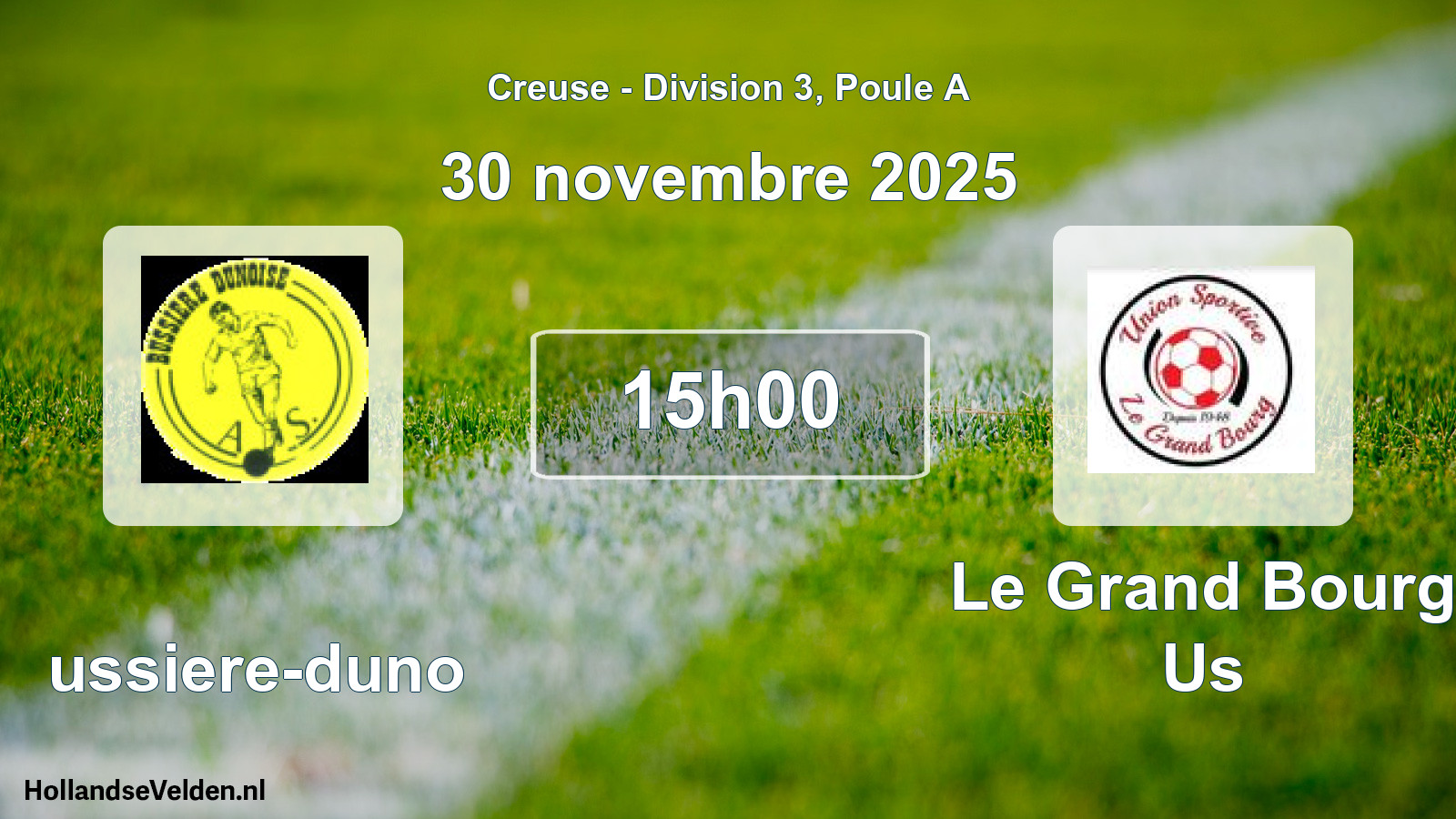 Scheduled Match: Bussiere-duno - Le Grand Bourg Us (30 November 2025)