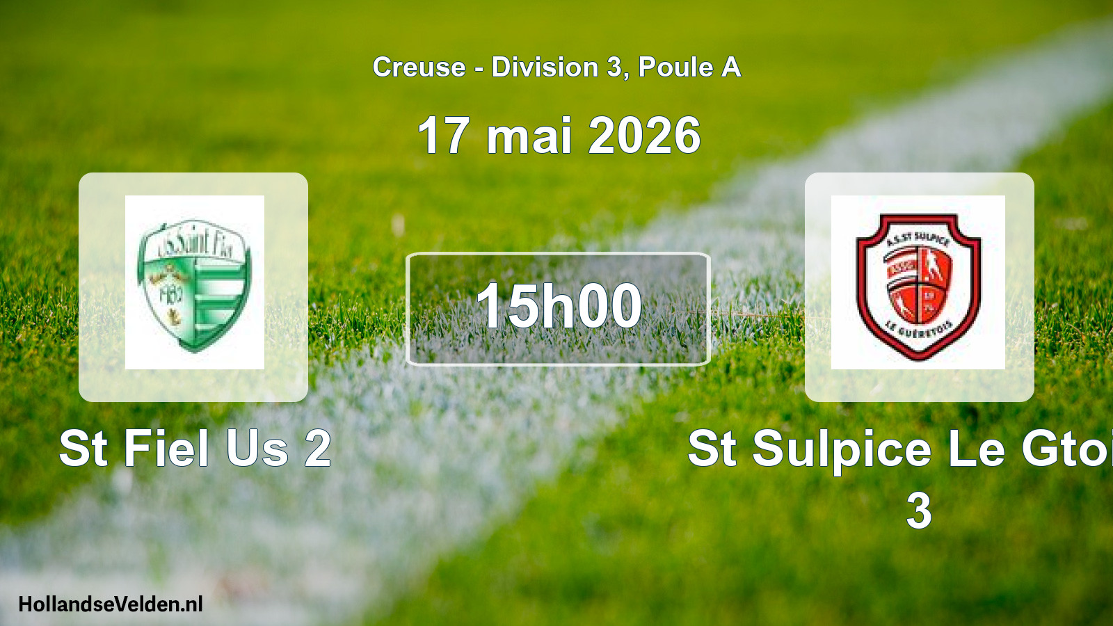 Geplande wedstrijd: St Fiel Us 2 - St Sulpice Le Gtois 3 (17 mei 2026)