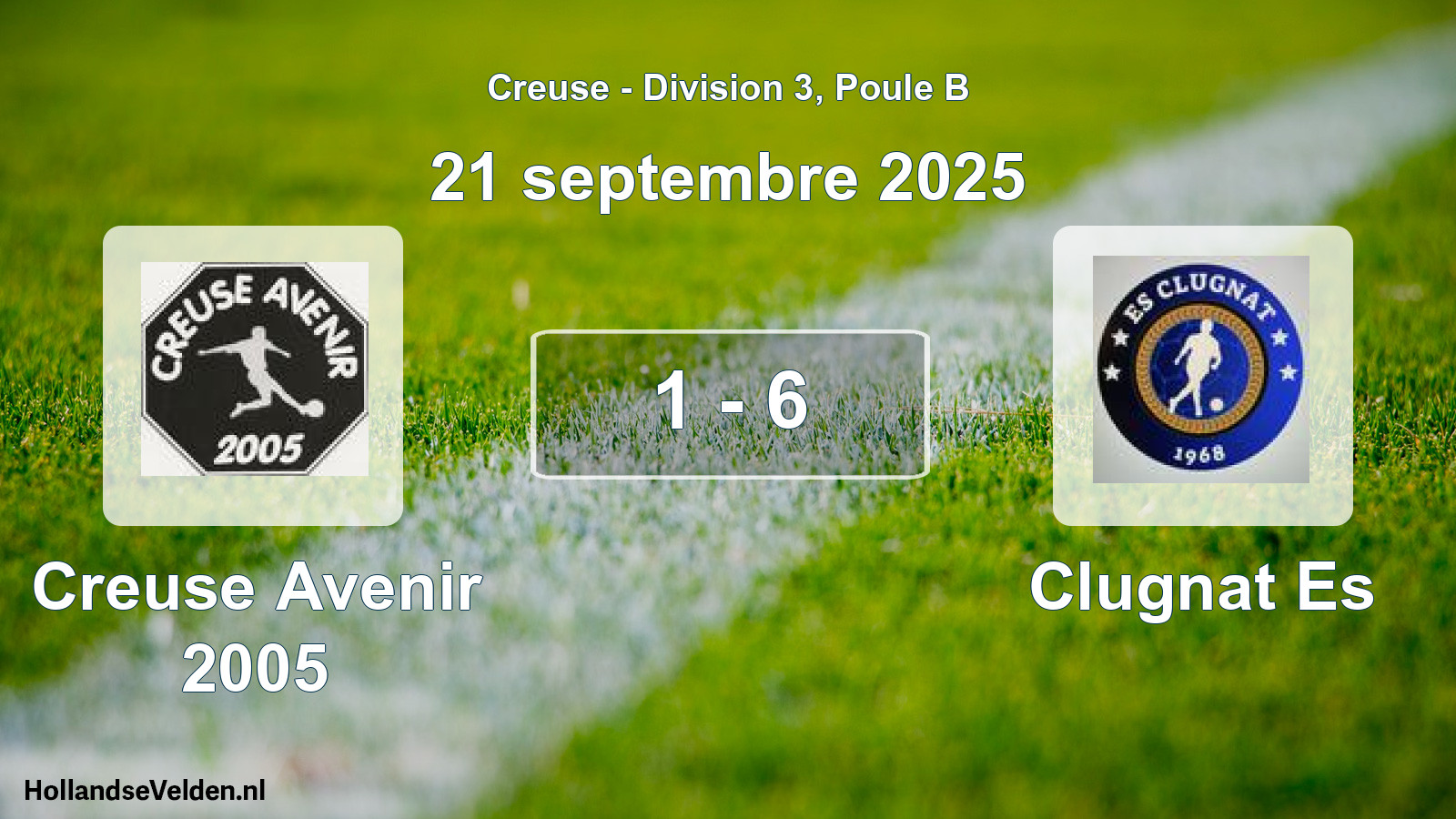 Gespeelde wedstrijd: Creuse Avenir 2005 - Clugnat Es 1 - 6 (21 septembre 2025)