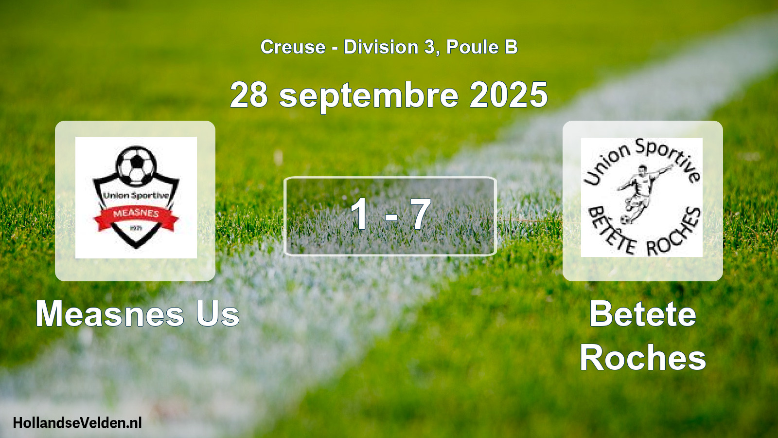 Gespeelde wedstrijd: Measnes Us - Betete Roches 1 - 7 (28 september 2025)