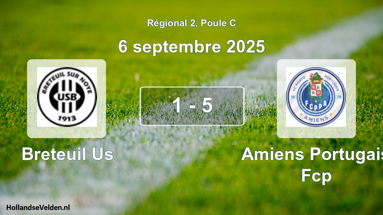 Gespeelde wedstrijd: Breteuil Us - Amiens Portugais Fcp 1 - 5 (6 septembre 2025)