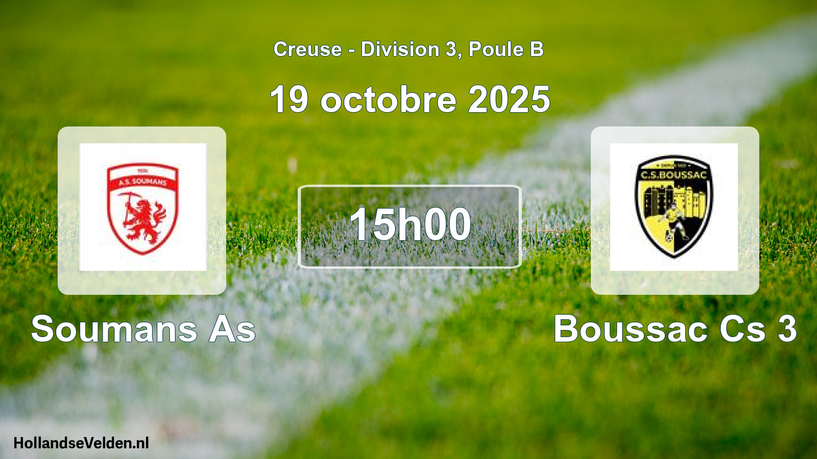 Scheduled Match: Soumans As - Boussac Cs 3 (19 October 2025)