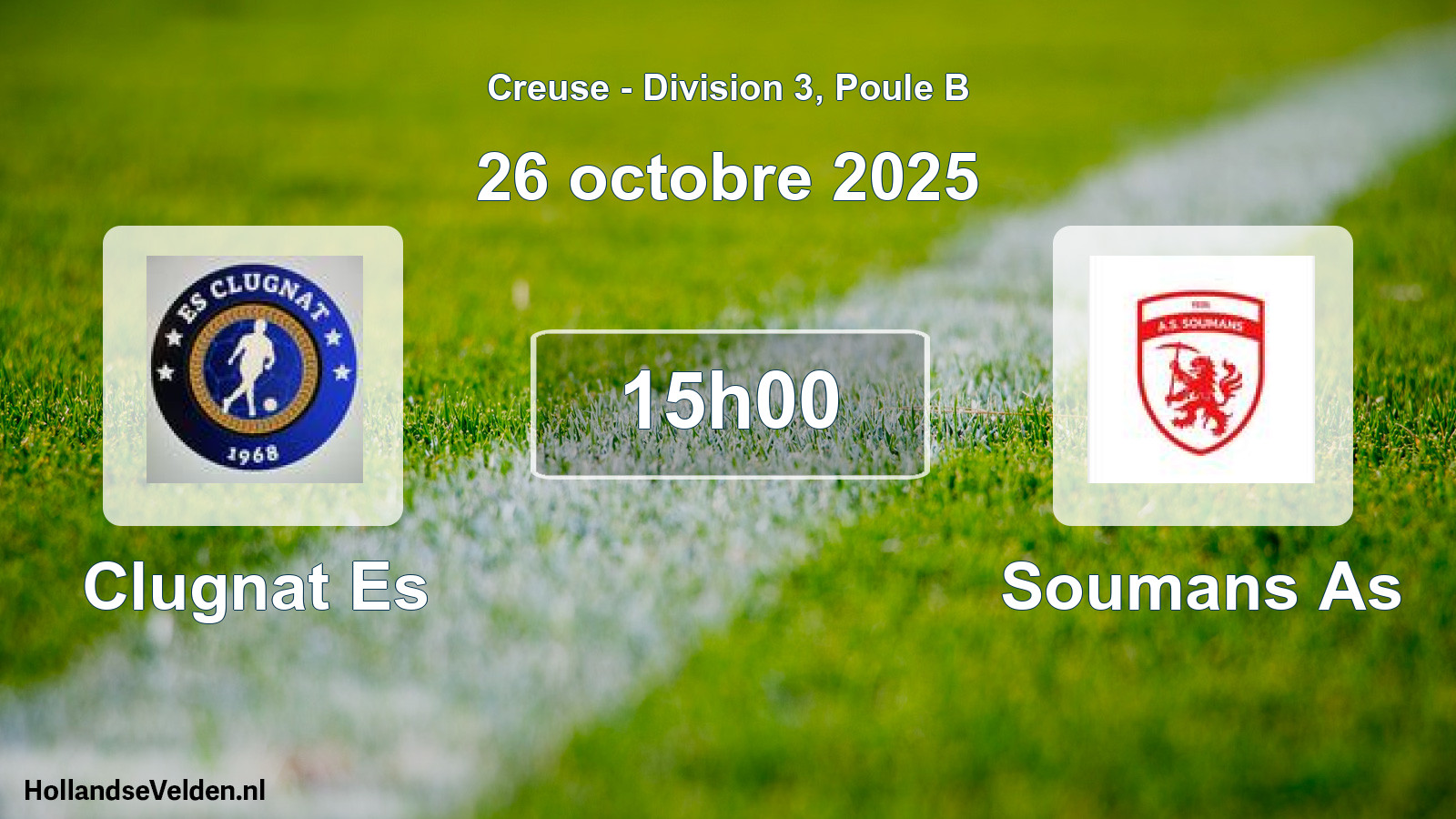 Geplande wedstrijd: Clugnat Es - Soumans As (26 octobre 2025)