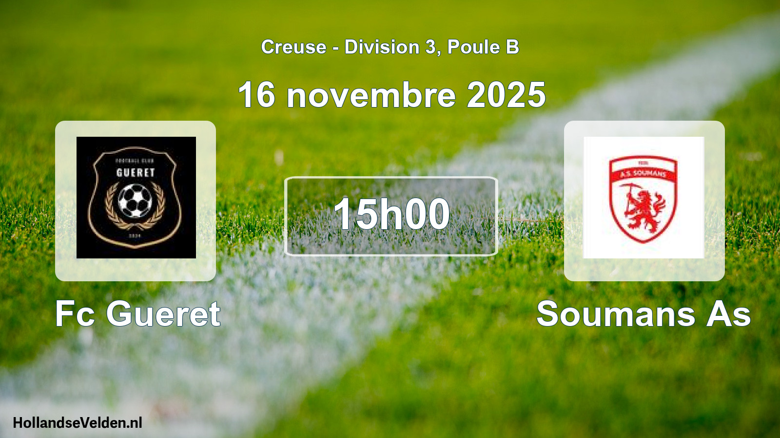 Scheduled Match: Fc Gueret - Soumans As (16 November 2025)