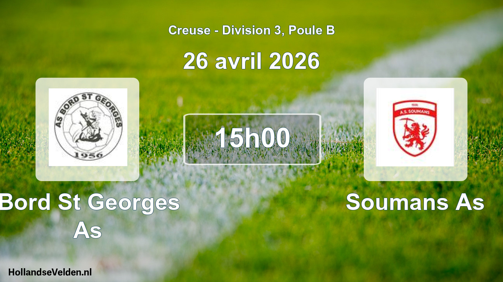 Scheduled Match: Bord St Georges As - Soumans As (26 April 2026)