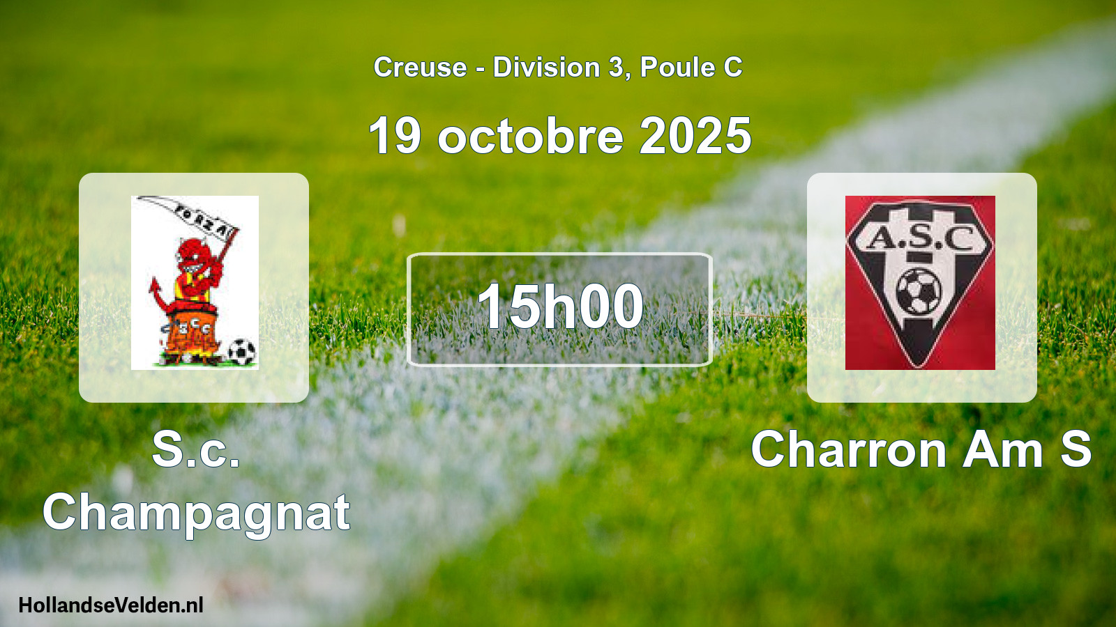 Geplande wedstrijd: S.c. Champagnat - Charron Am S (19 octobre 2025)