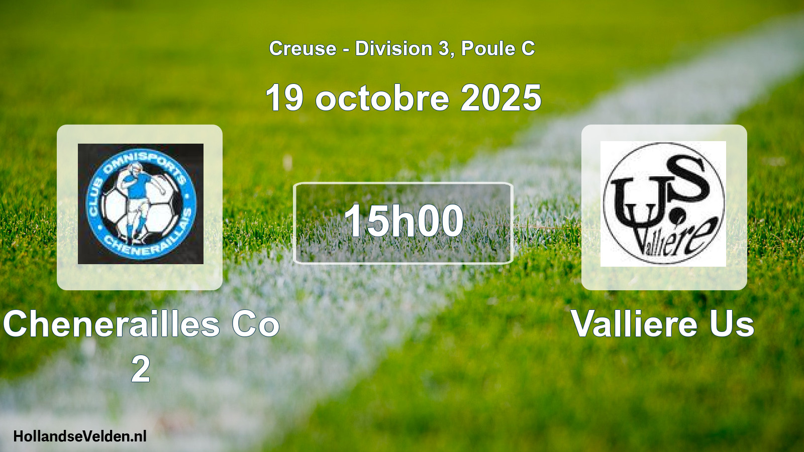 Geplande wedstrijd: Chenerailles Co 2 - Valliere Us (19 octobre 2025)