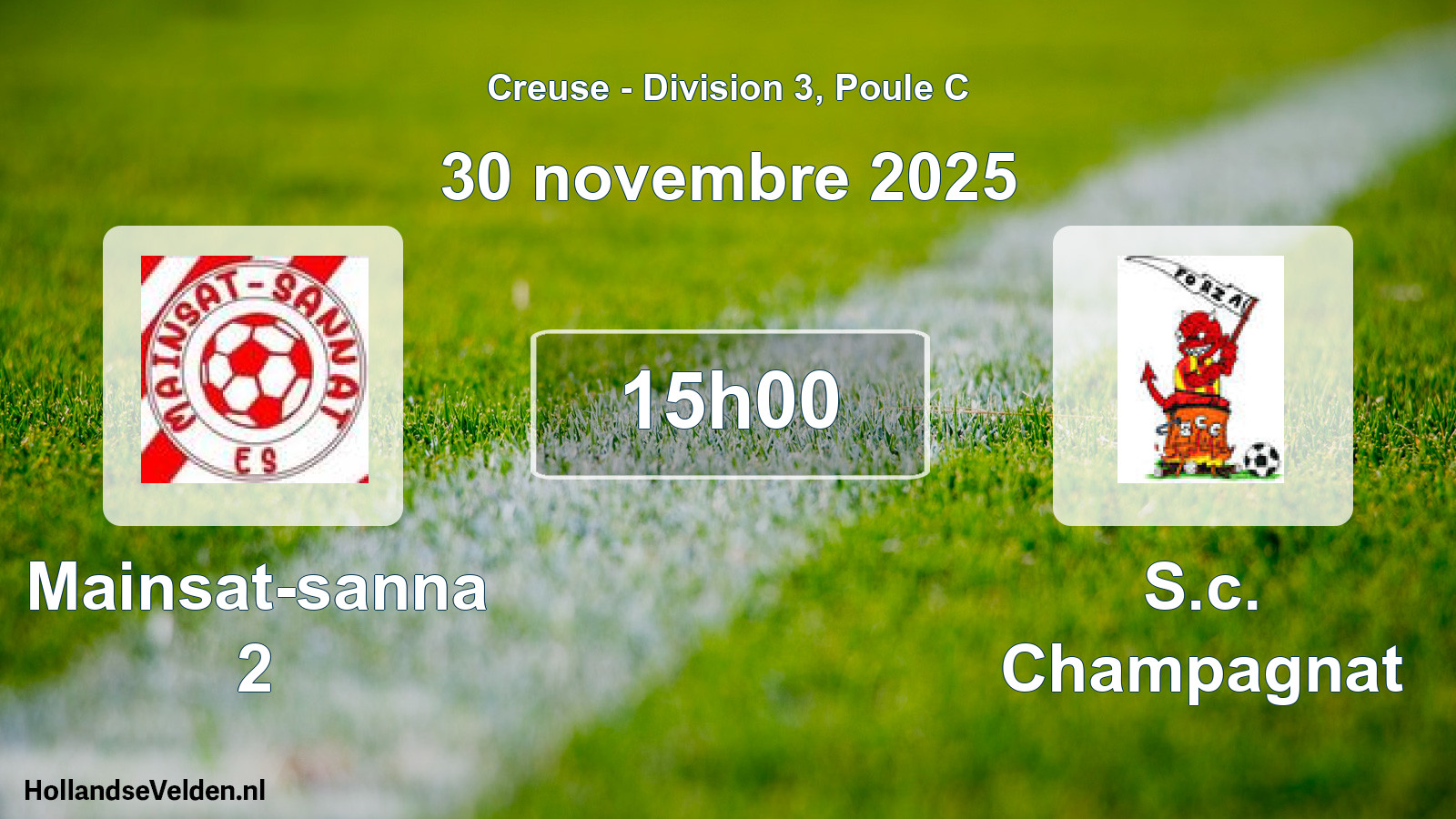 Geplande wedstrijd: Mainsat-sanna 2 - S.c. Champagnat (30 novembre 2025)