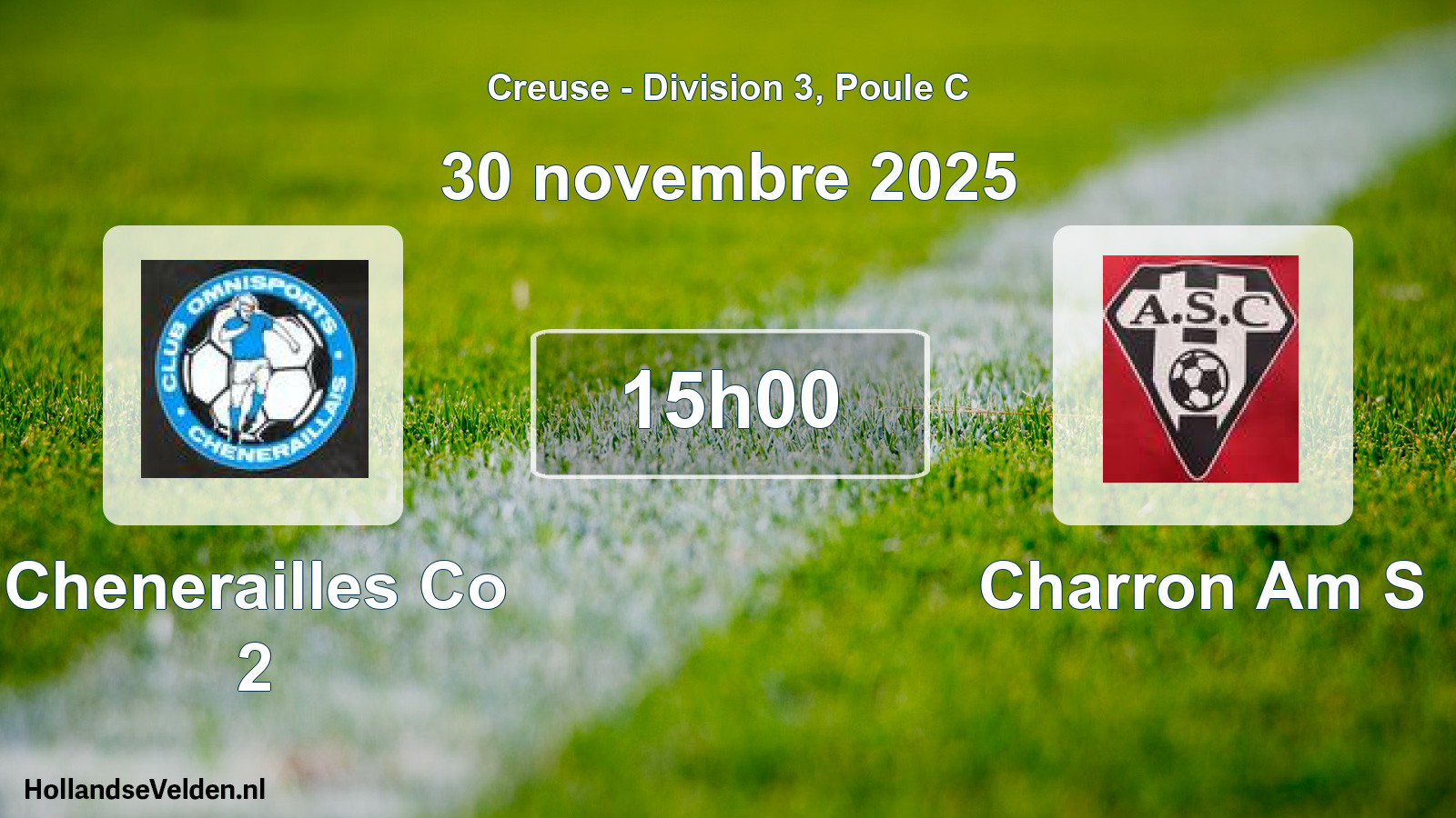 Geplande wedstrijd: Chenerailles Co 2 - Charron Am S (30 novembre 2025)