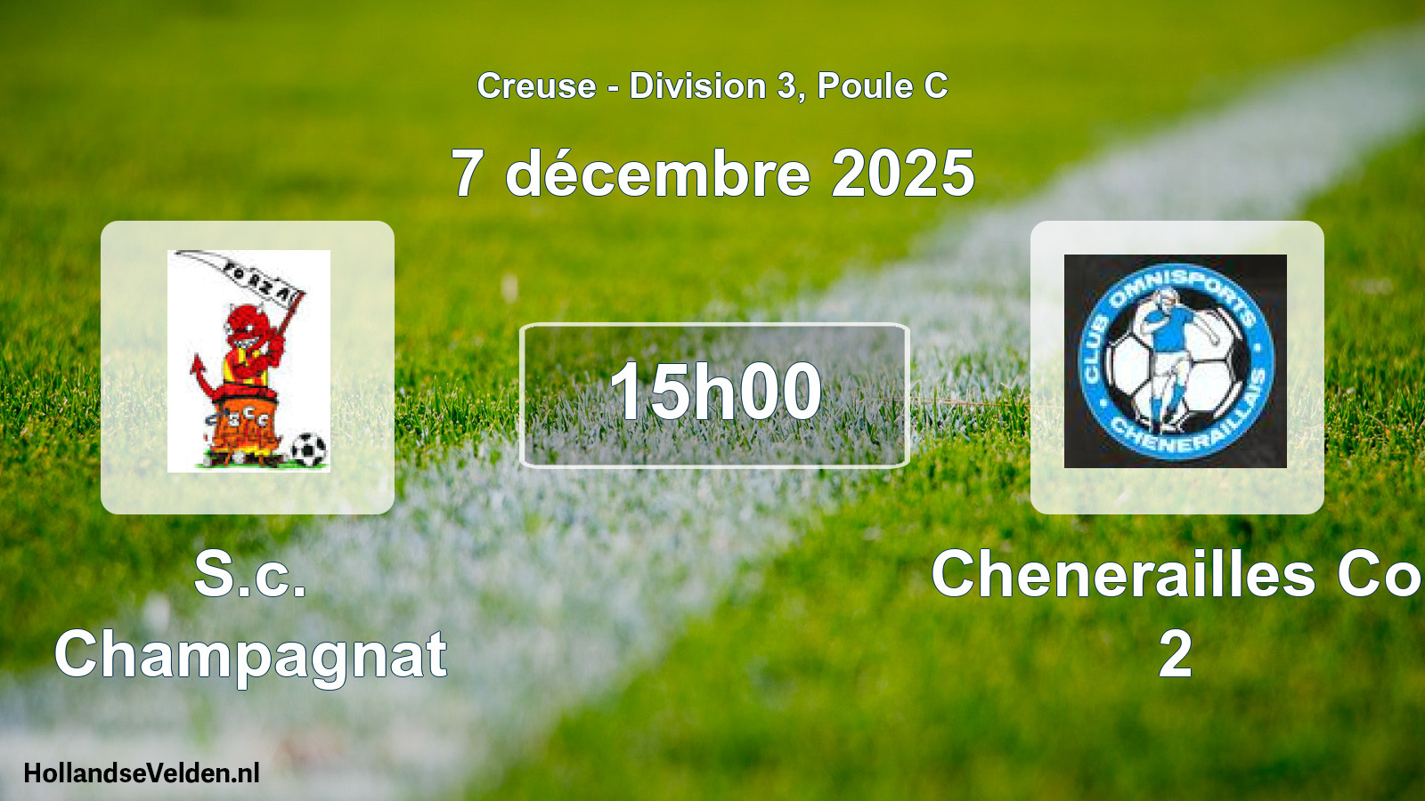 Geplande wedstrijd: S.c. Champagnat - Chenerailles Co 2 (7 décembre 2025)