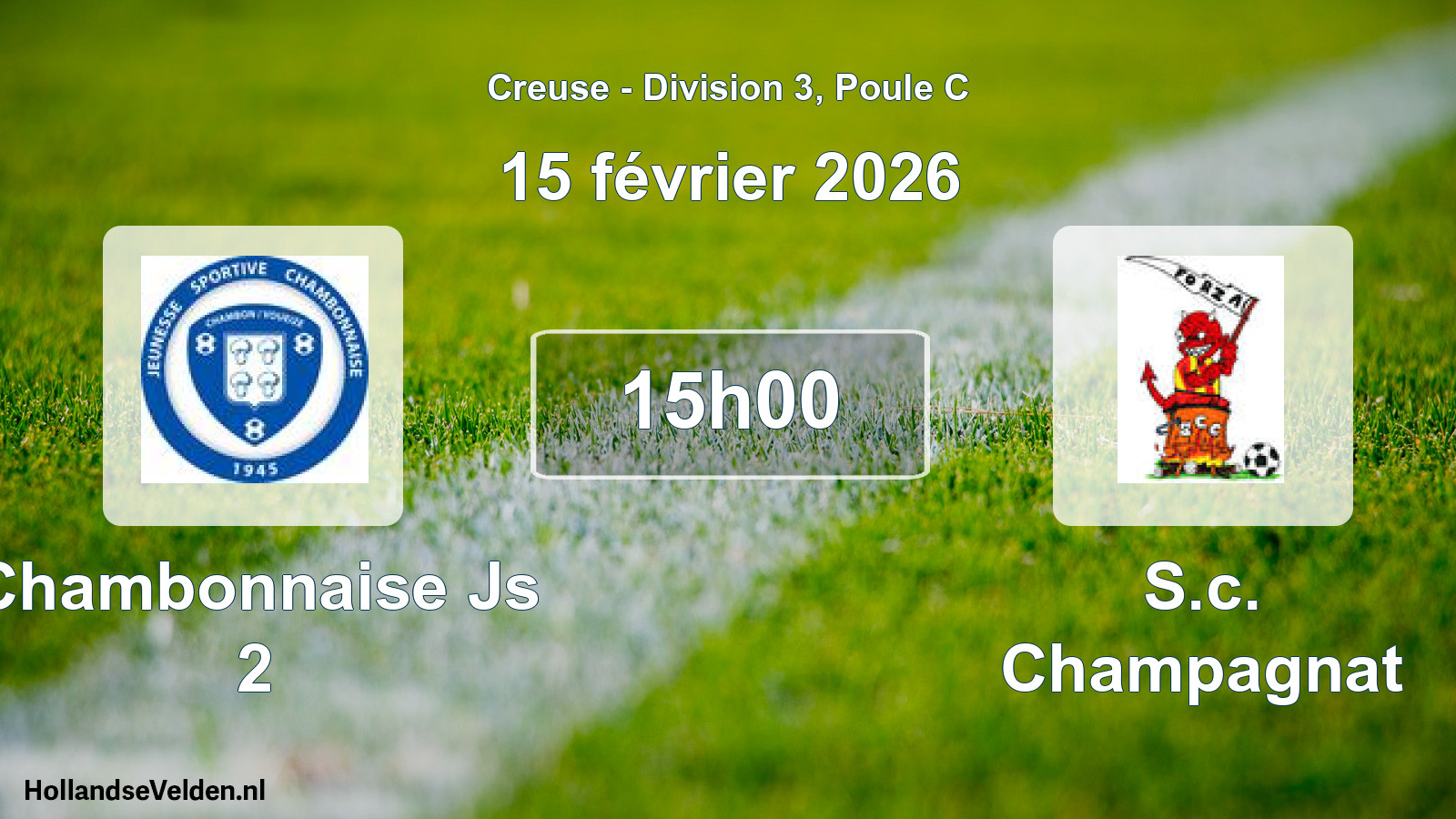 Geplande wedstrijd: Chambonnaise Js 2 - S.c. Champagnat (15 février 2026)