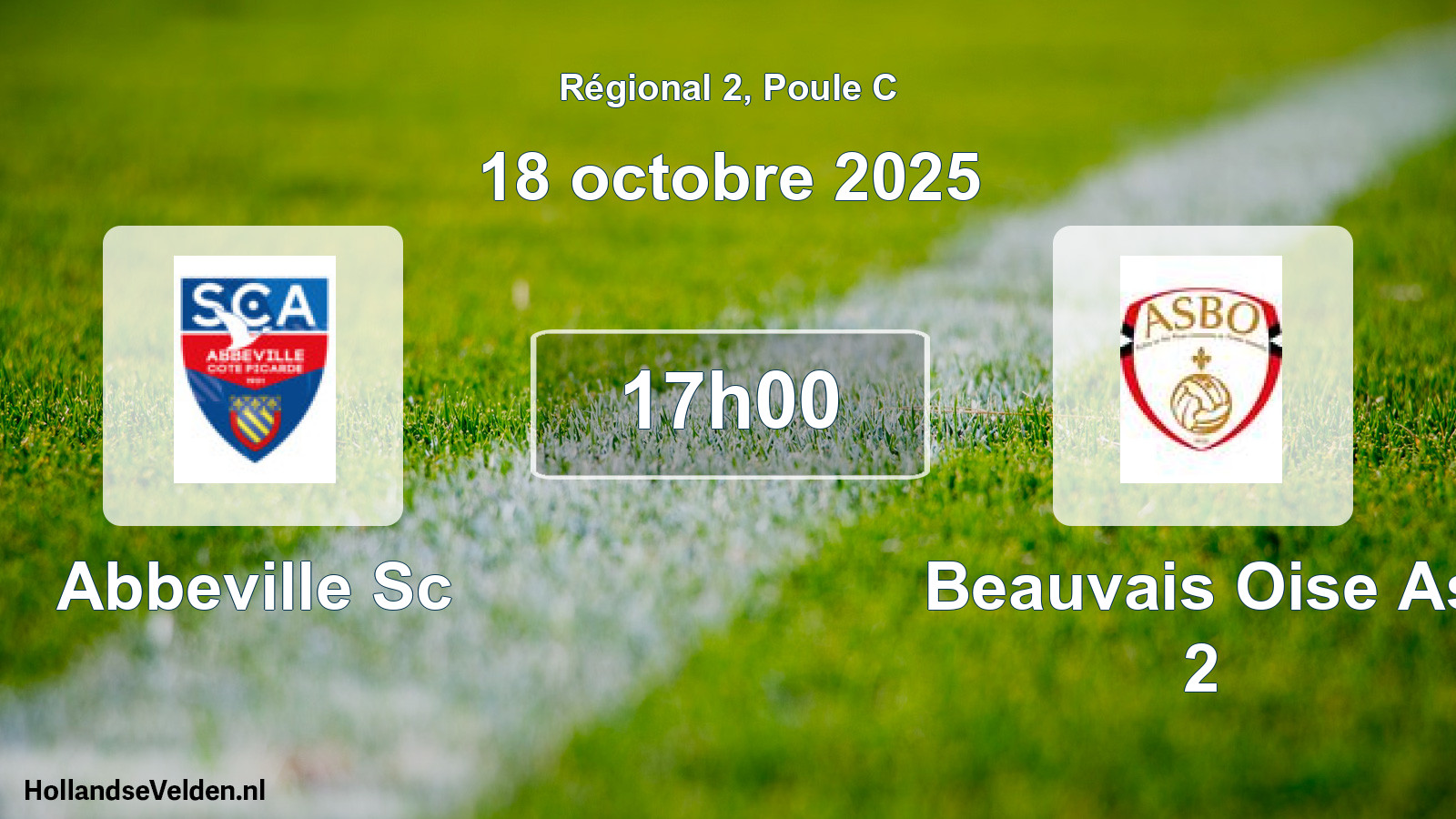 Geplande wedstrijd: Abbeville Sc - Beauvais Oise As 2 (18 octobre 2025)